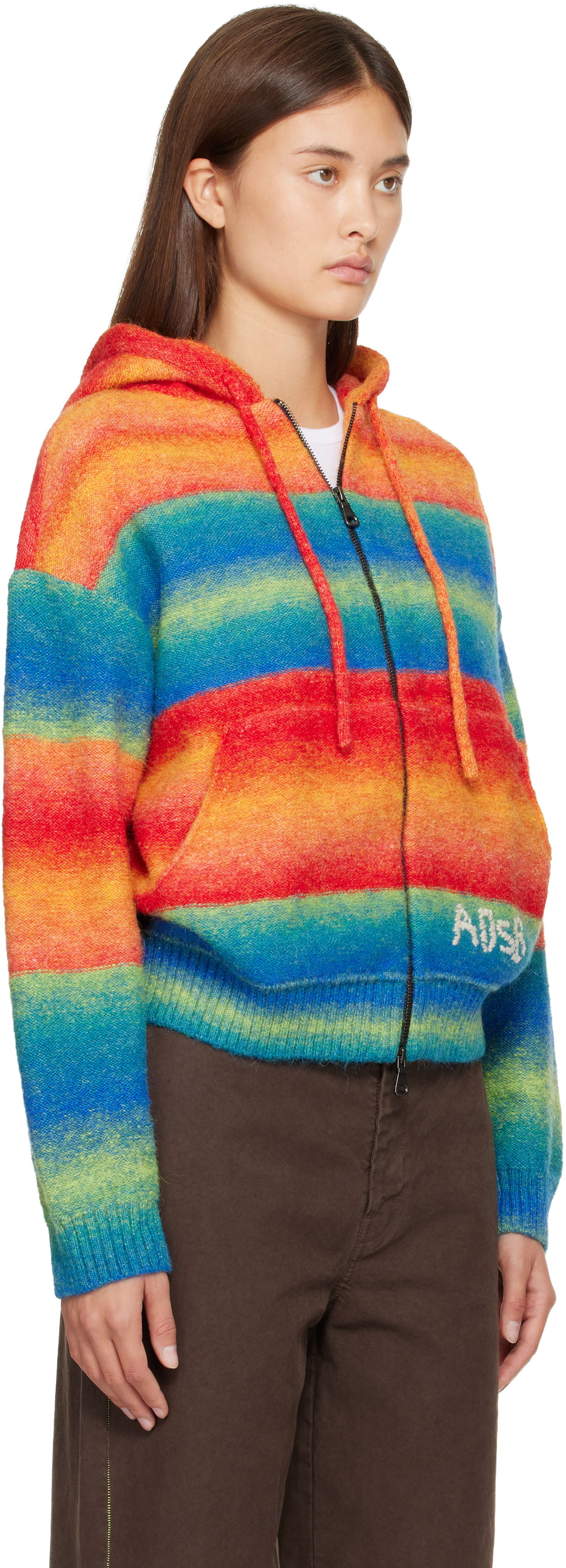 Суитчър Andersson Bell Full-Zip Striped Knit Hoodie with ADSB Embroidery Многоцветен | atb1390u, 1