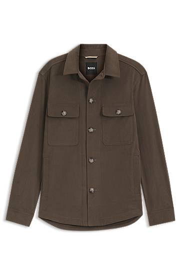 Риза BOSS BOSS Relaxed-Fit Stretch Cotton Overshirt Зелено | 50551684