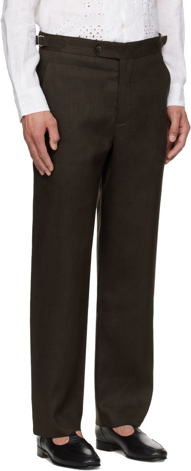 Панталони Bode Bode Lightweight Linen Side-Buckle Trousers Кафяво | MRS25BT072, 1