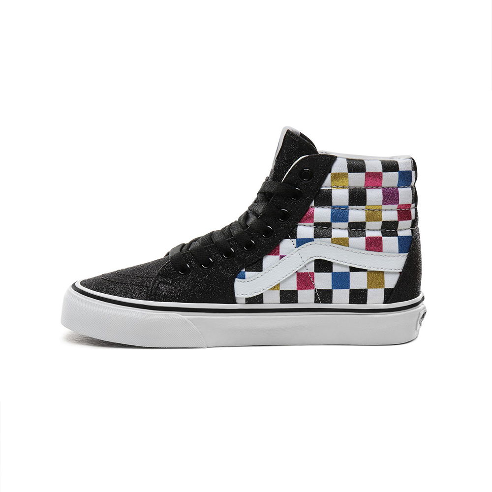Кецове и обувки Vans Sk8-Hi Glitter Checkerboard Черно | VN0A4BV6V3P, 0