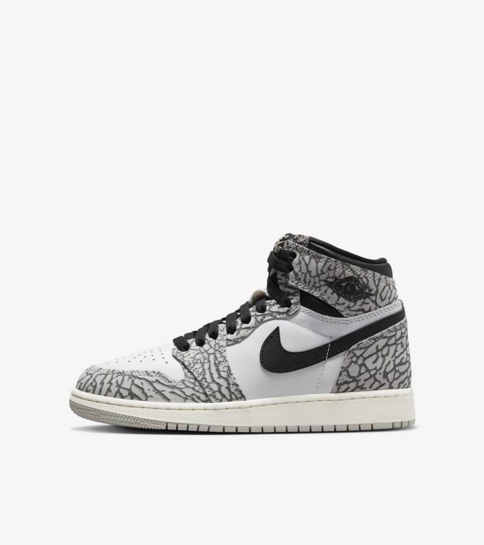 Кецове и обувки Jordan Air Jordan 1 Retro High OG "White Cement" GS Сиво | FD1437-052, 0