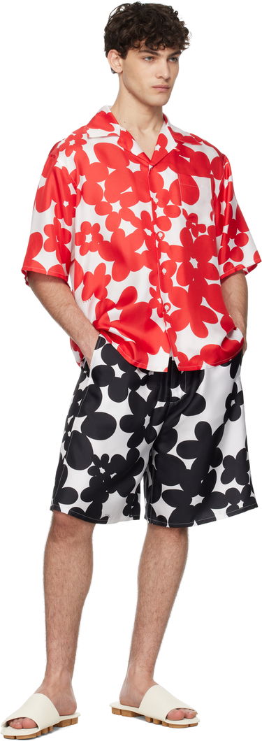 Къси панталони Marni Marni Dillies Print Silk Bermuda Shorts Бяло | PUMU0291A1 UTSG26, 3