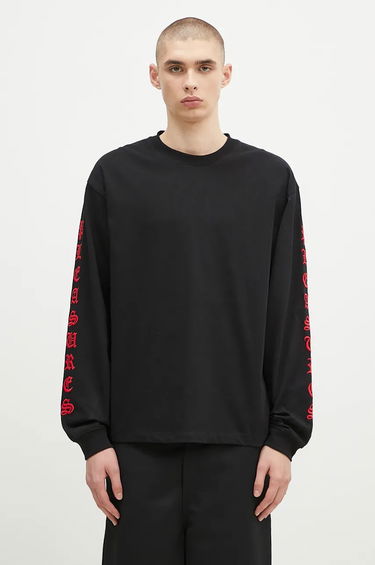 Тениска Pleasures T-Shirt Heavyweight Long Sleeve Черно | P24F045, 0