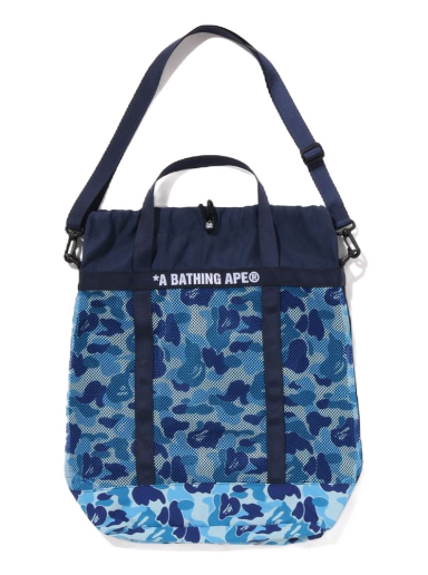 Голяма пазарска чанта BAPE ABC Camo Mesh Tote Bag Синьо | 1J30-189-004