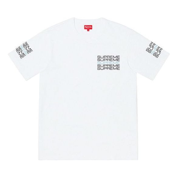 Тениска Supreme Stack Logo Round Neck Short Sleeve T-Shirt Бяло | SUP-SS19-434