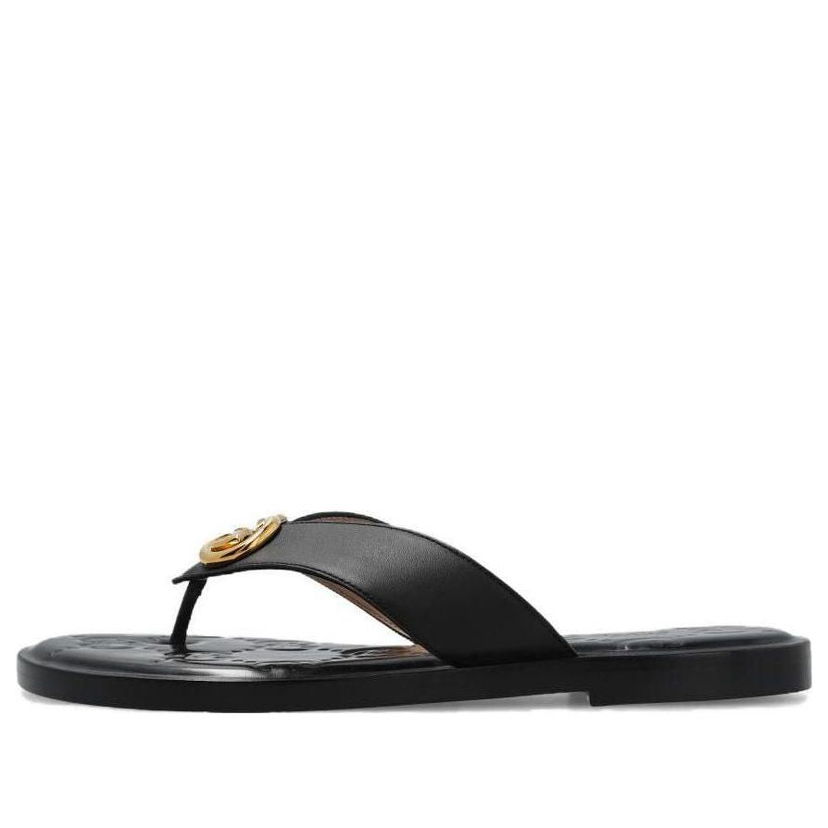 Кецове и обувки Gucci Interlocking G Thong Sandal Черно | 695207-A3N00-1000
