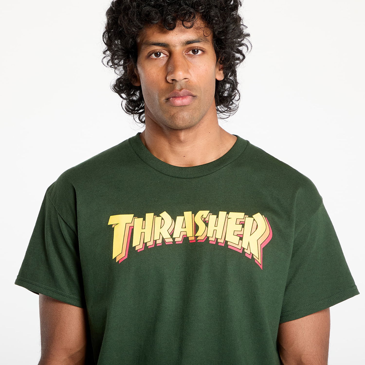Тениска Thrasher Thrasher Stacked T-Shirt Зелено | 145687, 1
