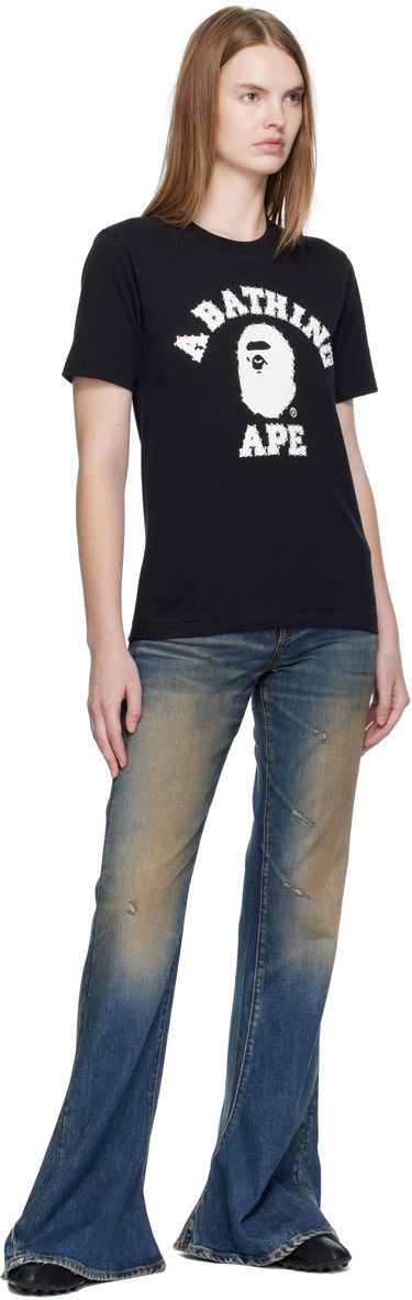 Тениска BAPE Crystal Stone College T-Shirt Черно | 001TEL302064L, 3
