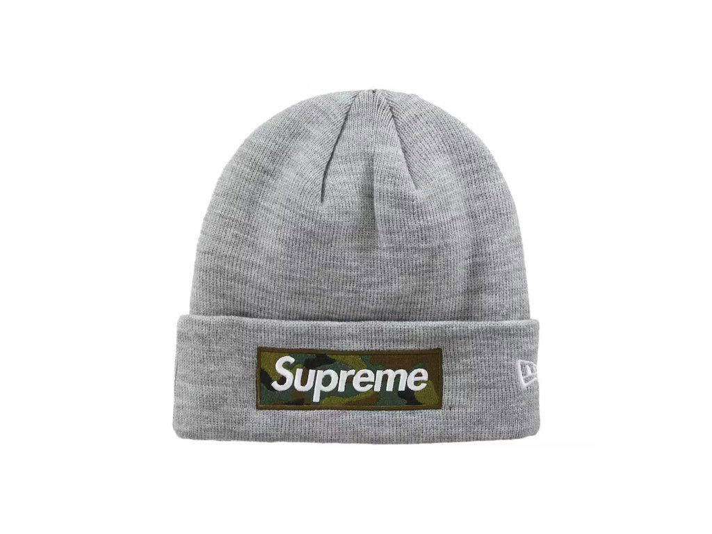 Шапка Supreme New Era x Box Logo Beanie Сиво | 12398, 0