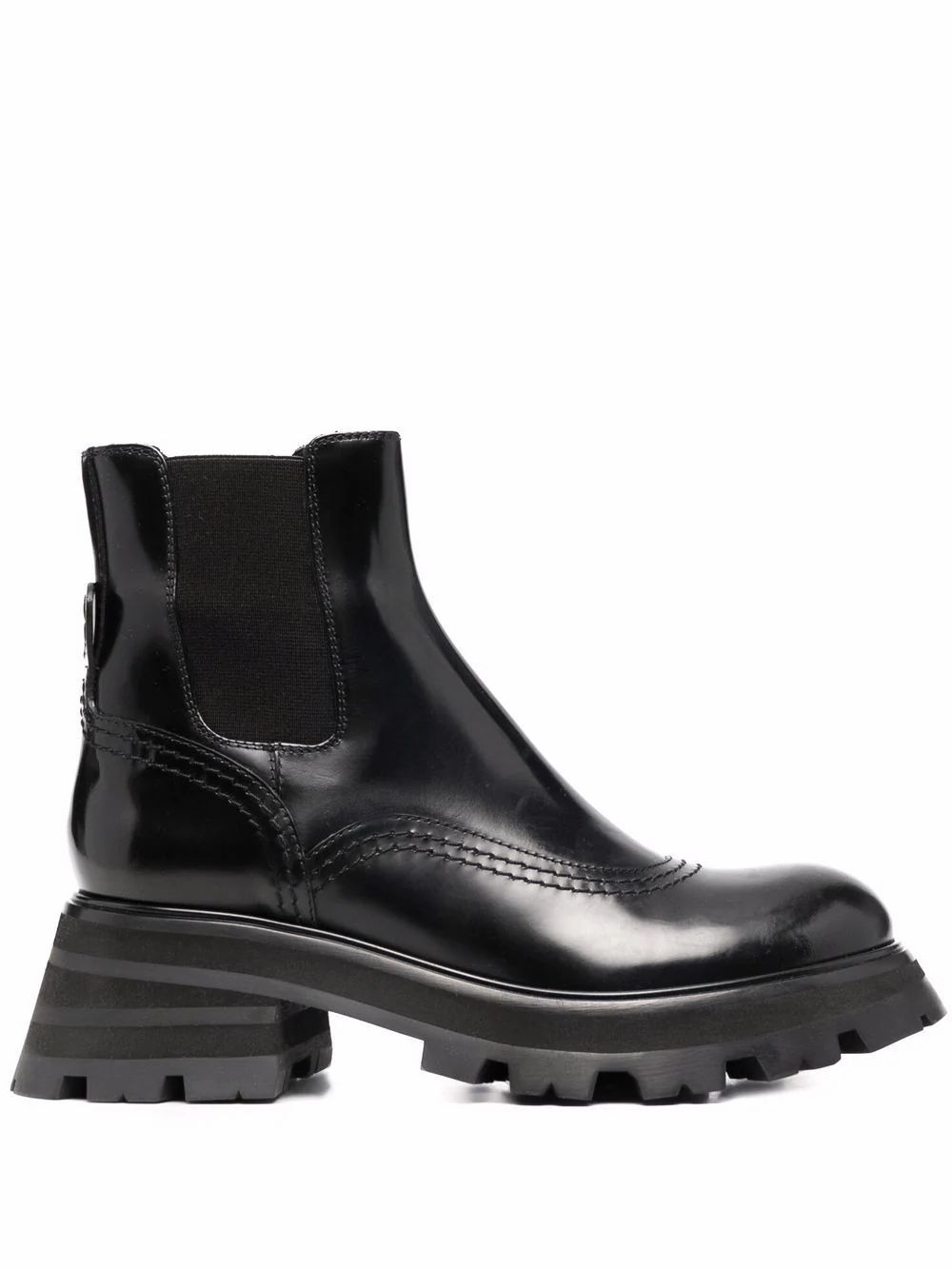 Кецове и обувки Alexander McQueen Alexander McQueen Leather Ankle Boots Черно | 666368WHZ841000, 0