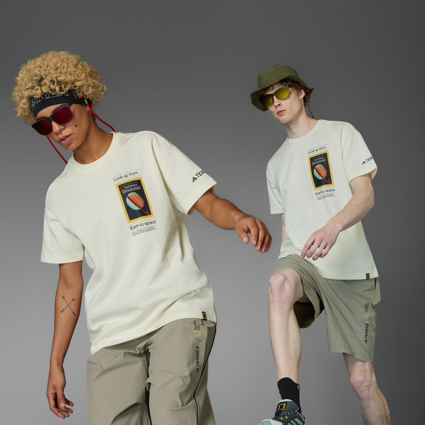 Тениска adidas Performance National Geographic AEROREADY Graphic Tee Бежово | JD5962
