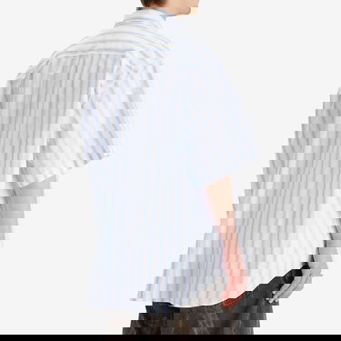 Риза VETEMENTS VETEMENTS Pinstripe Short Sleeve Shirt, Size Large Синьо | UA66SH420L, 3