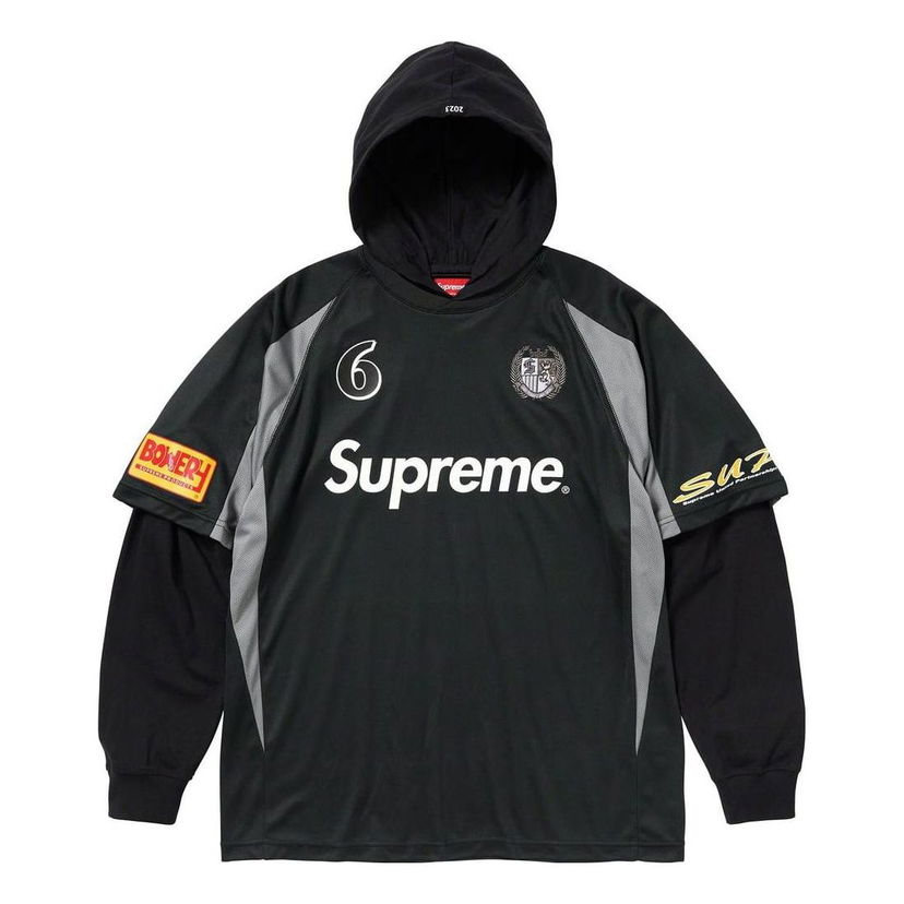 Суитчър Supreme Hooded Soccer Jersey Черно | SUP-FW23-026