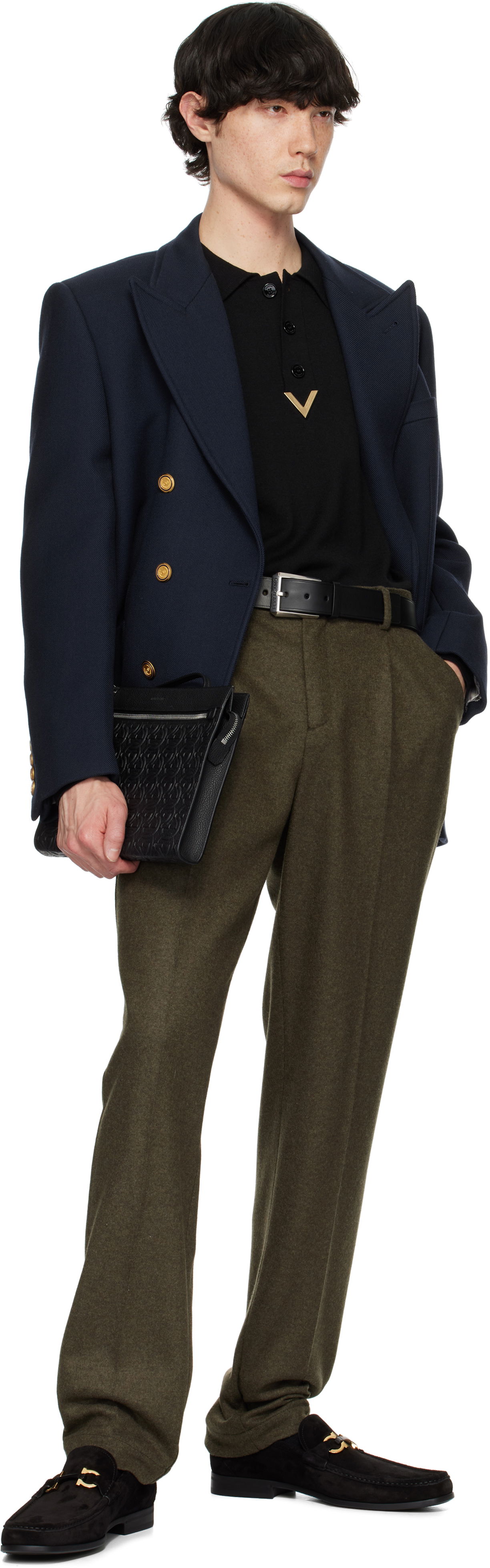 Ferragamo Embossed Gancini Pouch, 2