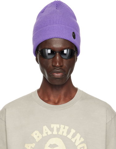 Шапка BAPE BAPE One Point Knit Beanie Лилаво | 001HTK801304M, 0