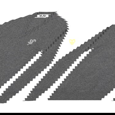 Пуловер Comme des Garçons PLAY Heart V-Neck Pullover Сиво | AZ N047 051 3, 1