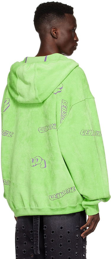Суитчър We11done We11done Viscose Zip-Up Hoodie Зелено | WD-KJ1-22-616-U-LM, 2