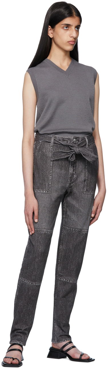 Дънки rag & bone Miramar Mia Denim Tie-Waist Pants Сиво | WCW22P7003LF03, 3