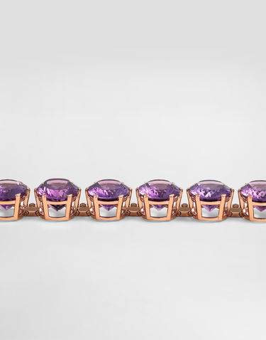 Гривна Dolce & Gabbana Anna Bracelet In 18-carat Red Gold With Amethysts And Diamonds Лилаво | WBSB1GWAME18M307, 2