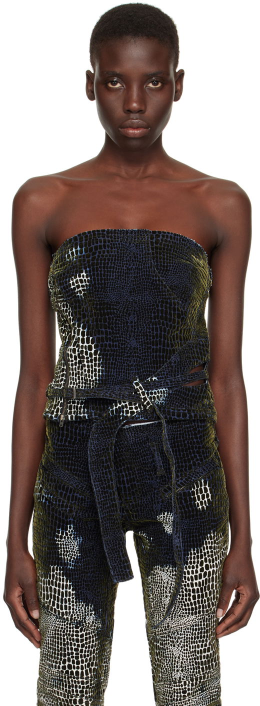 Ottolinger Patterned Denim Tube Top