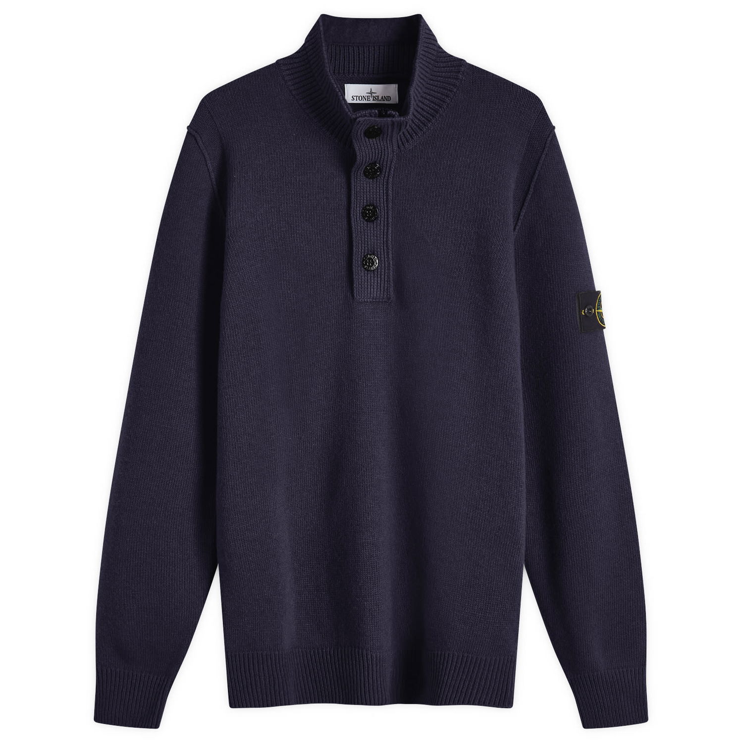 Пуловер Stone Island Lambswool Quarter Button Knit Тъмно синьо | 8115540A3-A0020, 0
