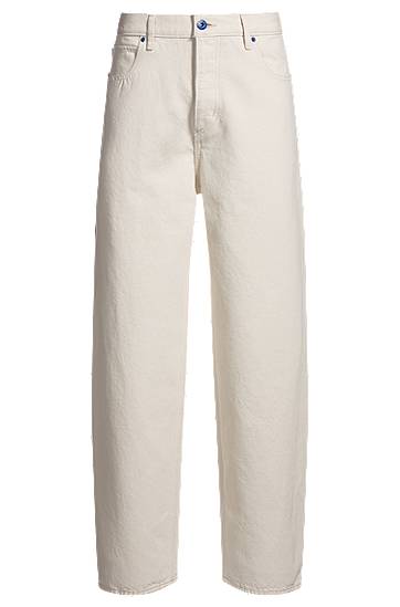 Дънки BOSS Straight-Fit Carpenter Pocket Jeans Бяло | 50541154
