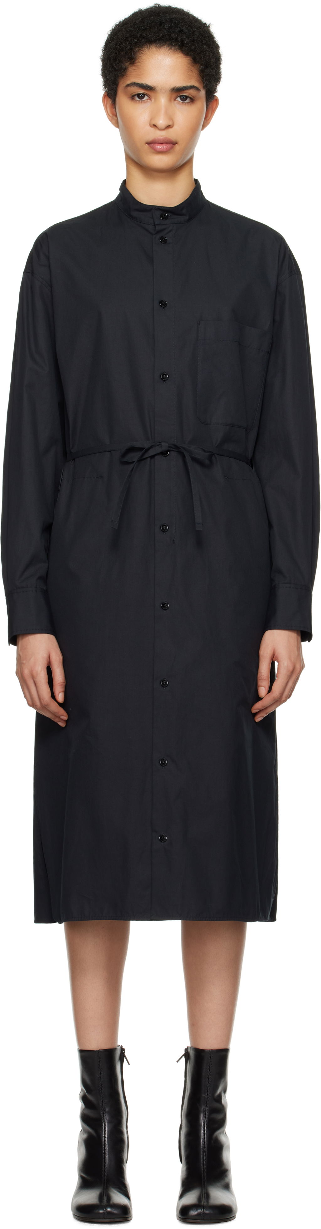 Pокля LEMAIRE Lemaire Drawstring Midi Shirt Dress Черно | DR1087 LF839, 0