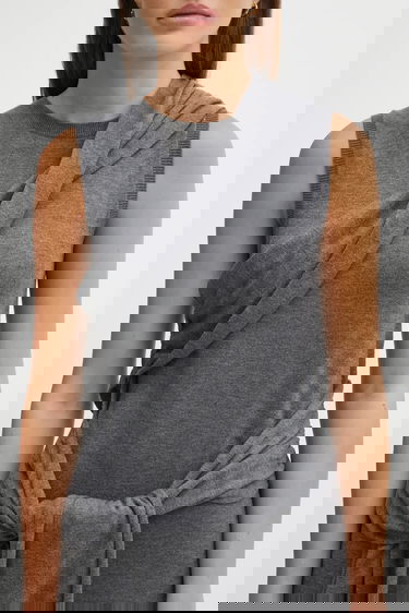 Pокля JW Anderson JW Anderson Tie Detail Sleeveless Maxi Dress Сиво | KW1445.YN0320, 3