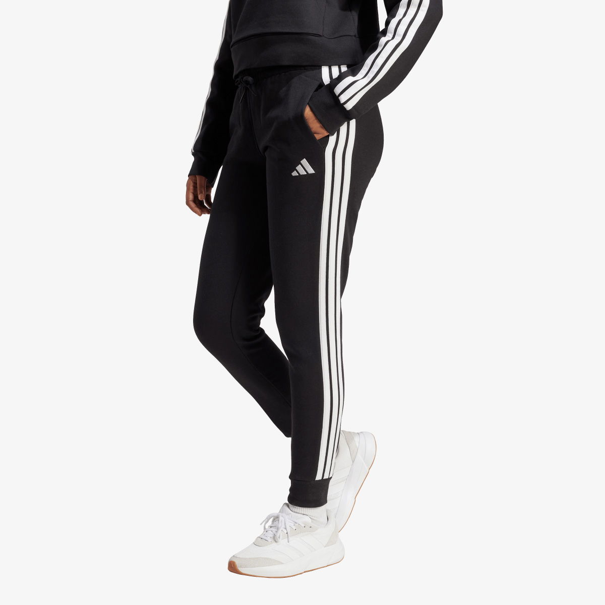 Спортни панталони adidas Originals 3-Stripes Fleece Slim Pants Черно | JX2543, 1