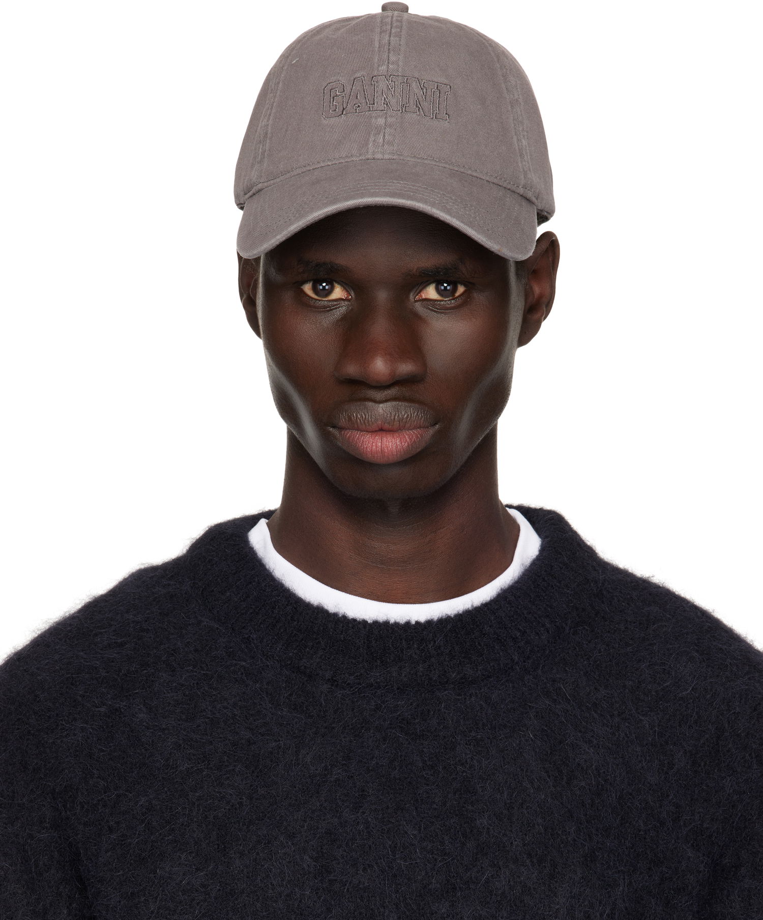 Шапка с козирка GANNI Ganni Embroidered Logo Cap Сиво | A6302, 0