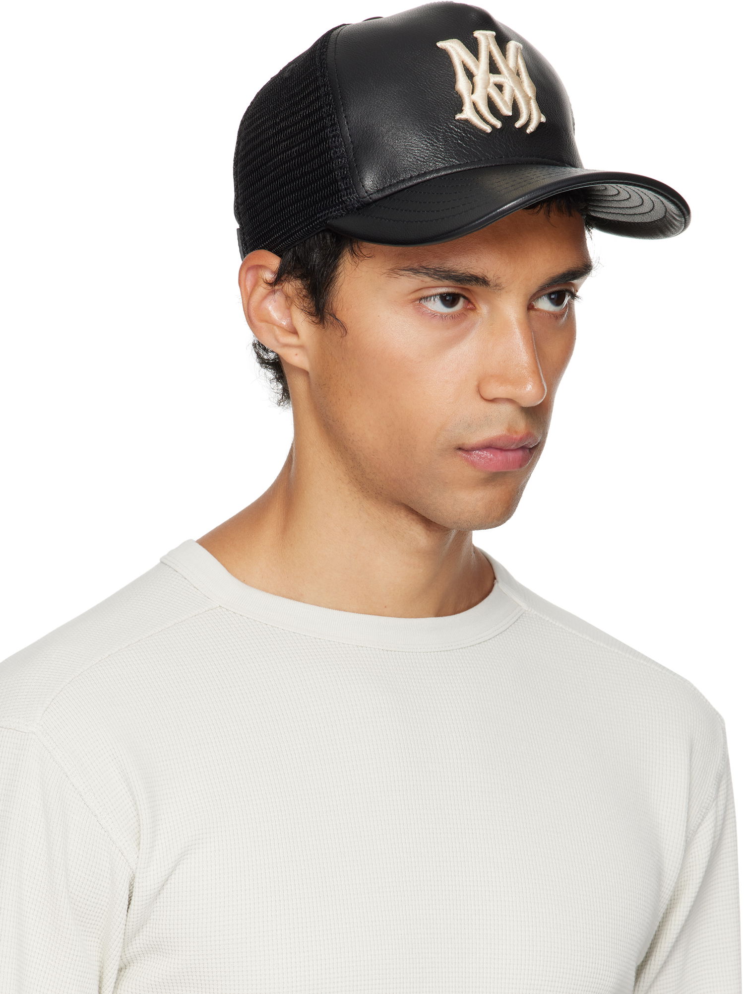 Шапка с козирка AMIRI AMIRI MA Leather Trucker Cap Черно | AMHATR1039, 1