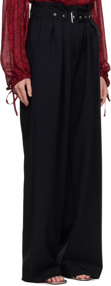 Панталони Dries Van Noten Dries Van Noten Wool Belted Trousers Черно | 251-010926-1381, 1