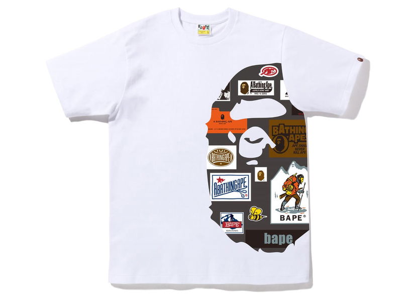 Тениска BAPE BAPE Multi Label Side Big Ape Head Tee White Бяло | 1I80-110-048