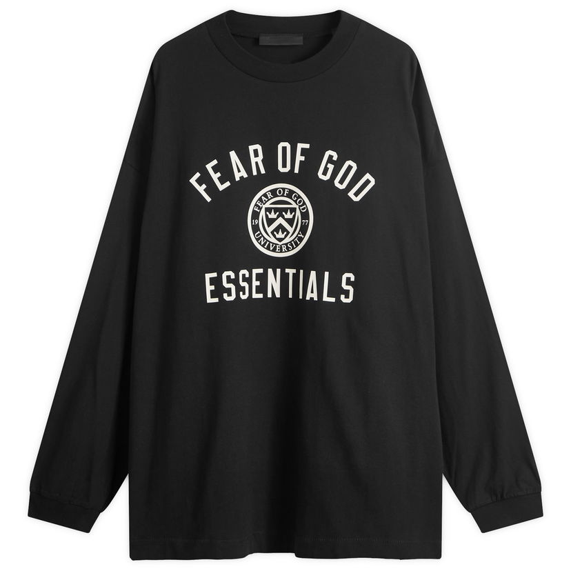 Тениска Fear of God ESSENTIALS Crest Logo Long Sleeve T-Shirt Черно | 125HO244200F