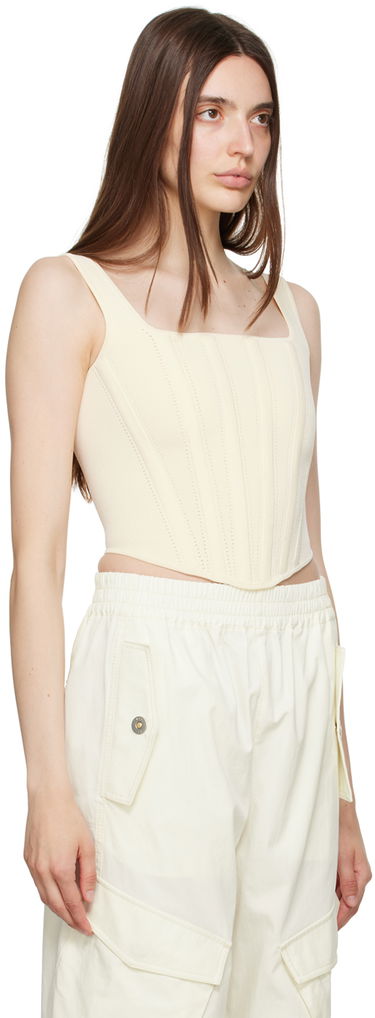 Потник Dion Lee Pointelle Knit Long Sleeve Top Бяло | A7460P23, 3