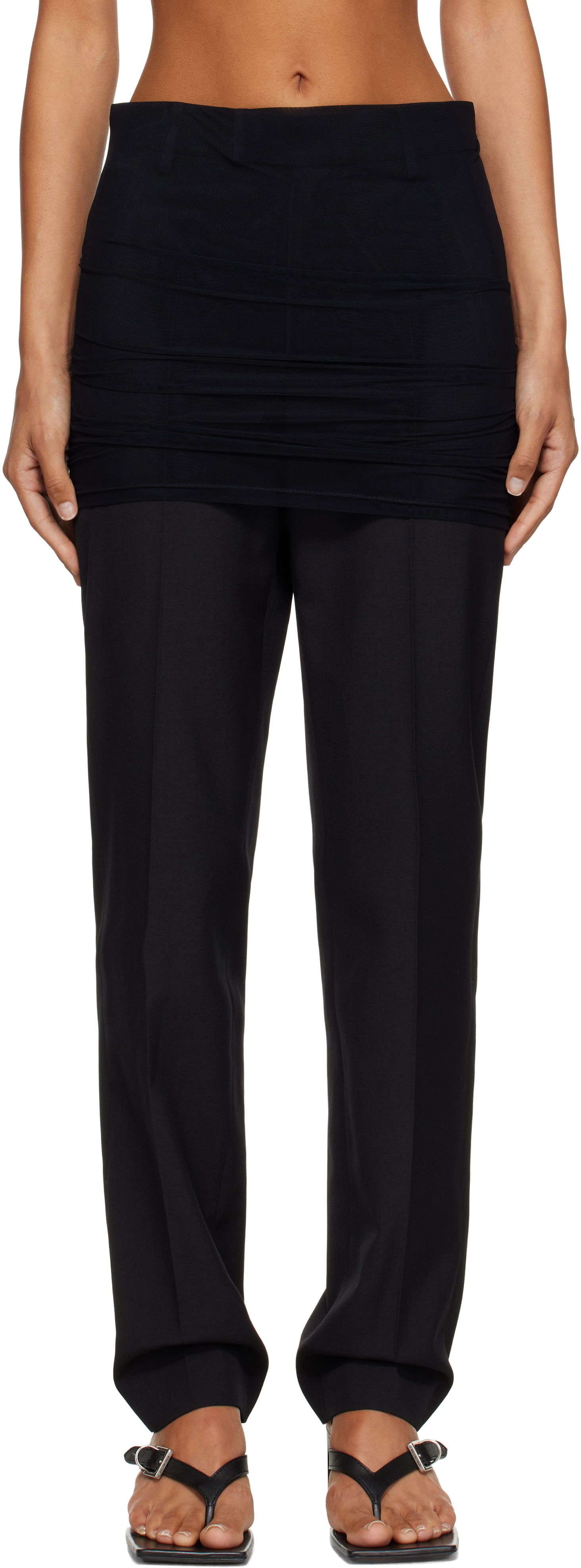 Панталони Maison Margiela MM6 Maison Margiela Light Wool Blend Trousers Черно | S62KB0248 M35436, 0