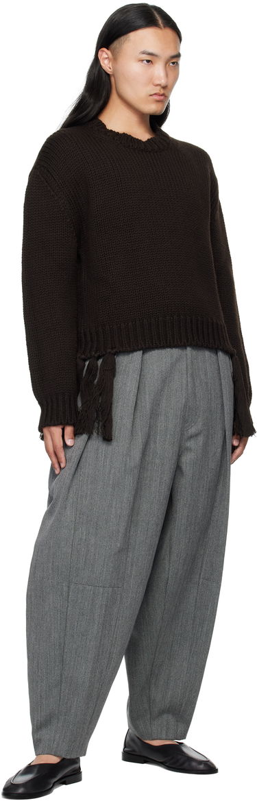Пуловер HED MAYNER Hed Mayner Knit Crewneck Sweater with Tassels Кафяво | HMMB75099A-HB619, 3