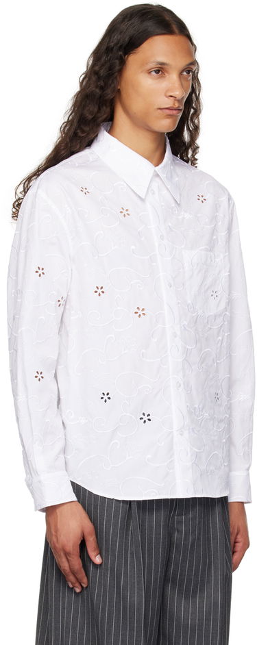 Риза Simone Rocha Simone Rocha Classic Fit Embroidered Shirt Бяло | 5281 1023, 1