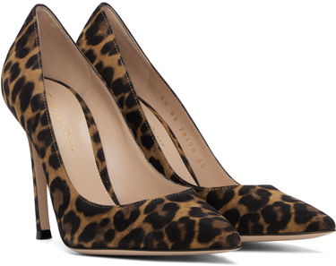 Кецове и обувки Gianvito Rossi Suede Leopard Print Pumps Кафяво | G28470-15RIC-CMD, 3