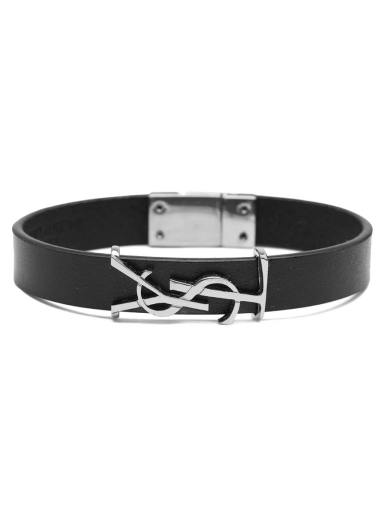 Гривна Saint Laurent Logo Single Wrap Bracelet Черно | 7088150IH0E-1000