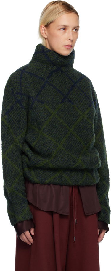 Пуловер Dries Van Noten Dries Van Noten Jacquard Turtleneck Зелено | 252-011227-2709, 1