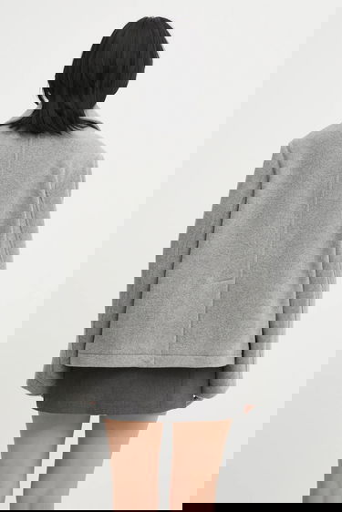 Палта Lacoste Wool Blend Cropped Peacoat Сиво | BF5309, 2