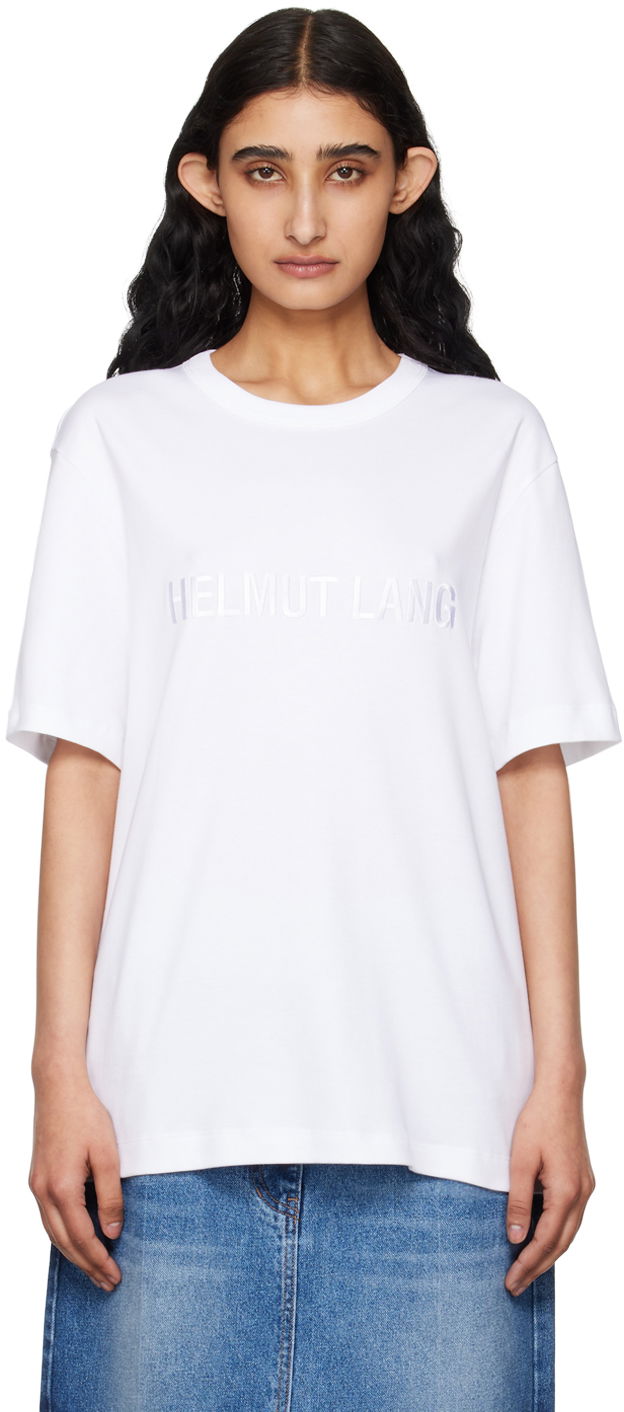 Тениска Helmut Lang Embroidered Logo T-Shirt Бяло | O04HM599