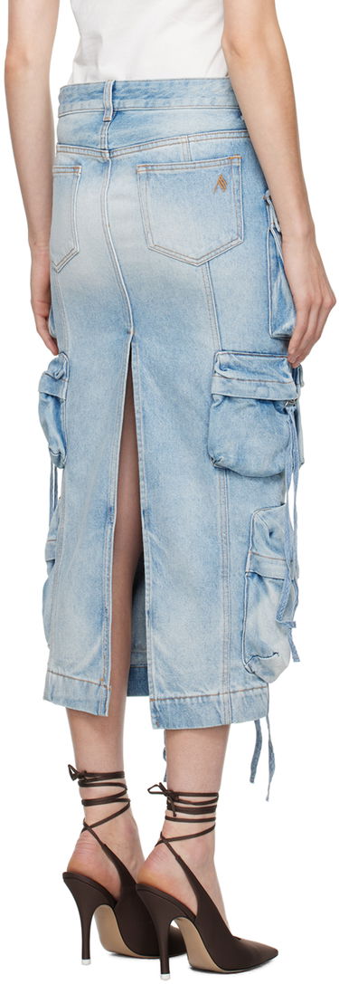 Пола The Attico Attico Pocket Denim Midi Skirt Синьо | 241WCS189 D073, 2