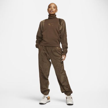 Суитчър Nike Air Women's Corduroy Fleece Turtleneck Top Кафяво | DQ6924-259, 2