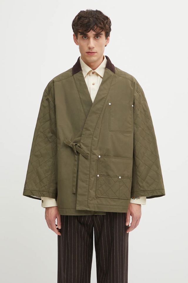 Weave Kimono Quilted Wrap Jacket