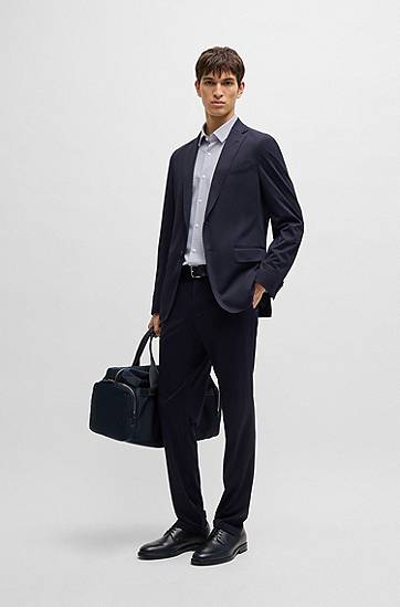 Риза BOSS Slim-Fit Performance-Stretch Printed Jersey Shirt Синьо | 50539392, 1