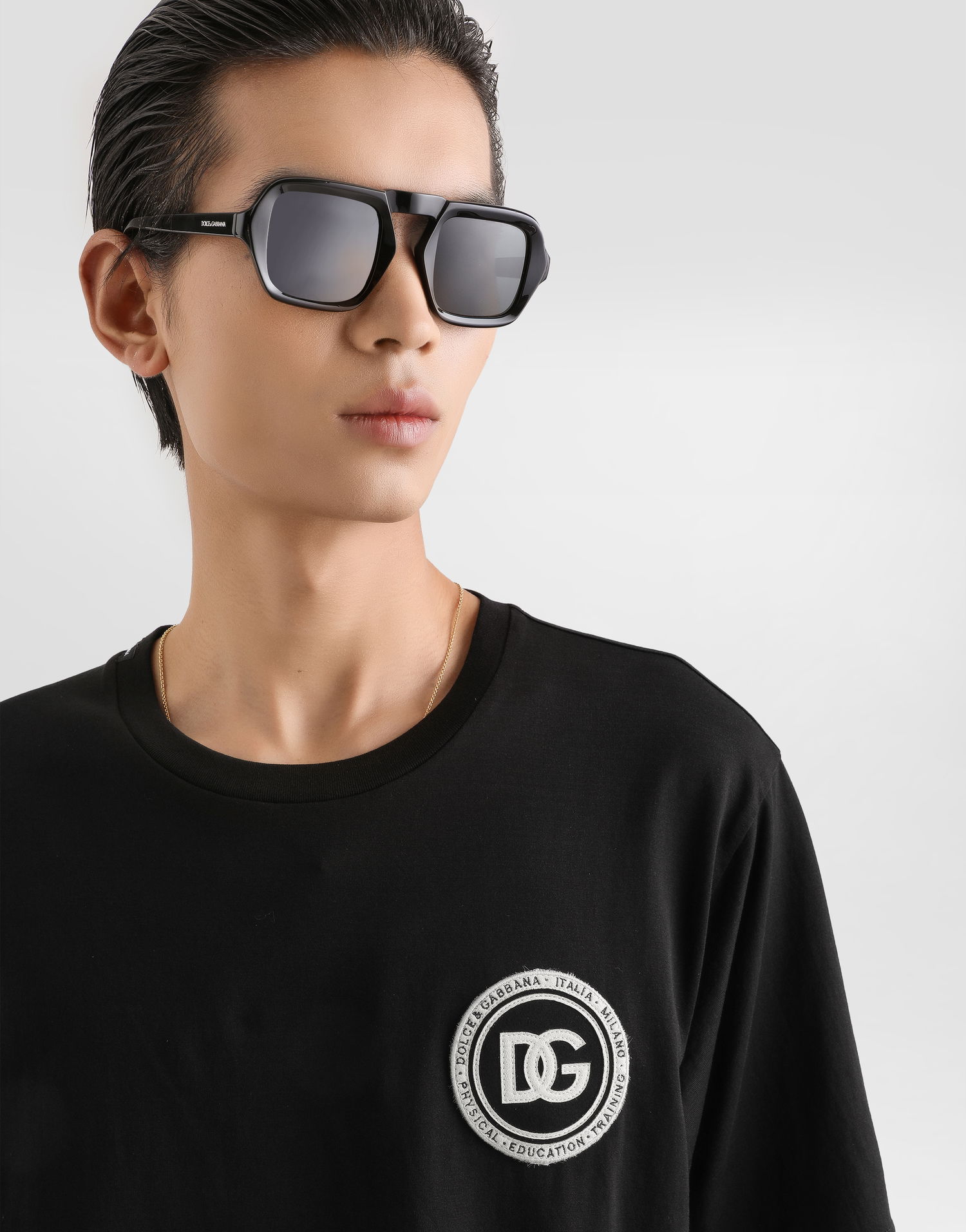 Фланелка Dolce & Gabbana Jersey T-shirt with DG Logo Physical Education Training Patch Черно | G8PN9ZG7PZFN0000, 1