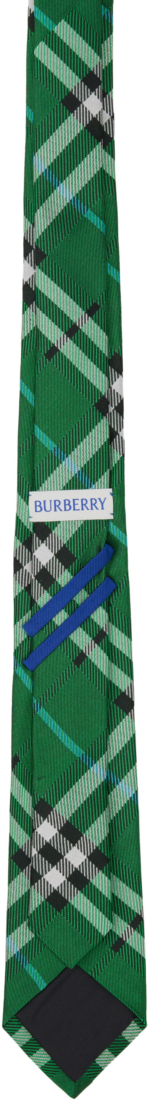 Шал Burberry Burberry Check Silk Tie Зелено | 8110982, 1