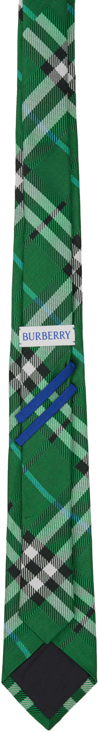 Шал Burberry Burberry Check Silk Tie Зелено | 8110982, 1
